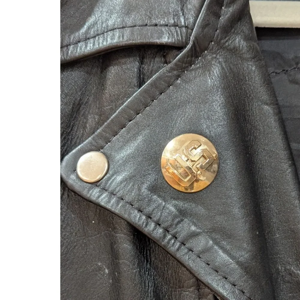 Vintage Ralph Lauren x Chaps U.S ARMY 100% Leather Moto Jacket Men's S in black - Picture 7 of 9